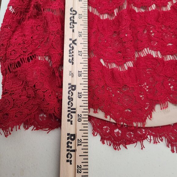 Lover Fire Blouse Lace Sleeveless Keyhole Beige Lining Large Red - Picture 8 of 12